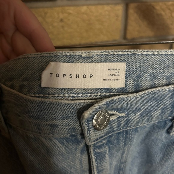 TOPSHOP Straight Leg High Rise Jeans In Bleach Wash-Blues Women’s Size 30x30 - Picture 3 of 5